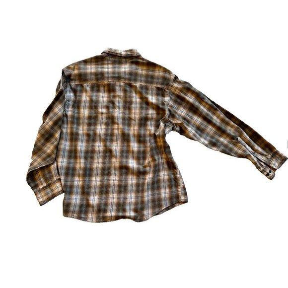 Red Head Shirt Mens Large Long Sleeve Pockets Button Front Flannel Plaid Choose - Picture 3 of 16